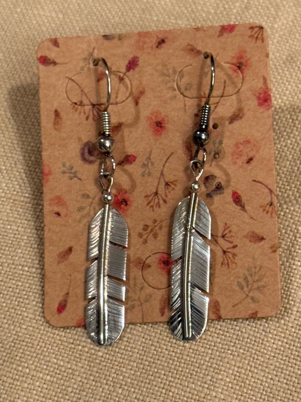 Sterling Silver Feather Earrings